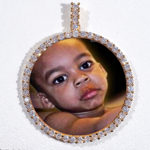LARGE 3D CIRCLE CUSTOM PICTURE PENDANT