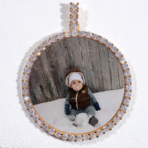 LARGE 3D CIRCLE CUSTOM PICTURE PENDANT