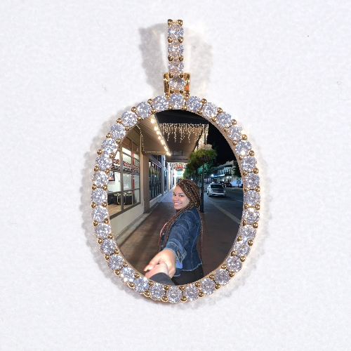 3D Oval Custom Picture Pendant