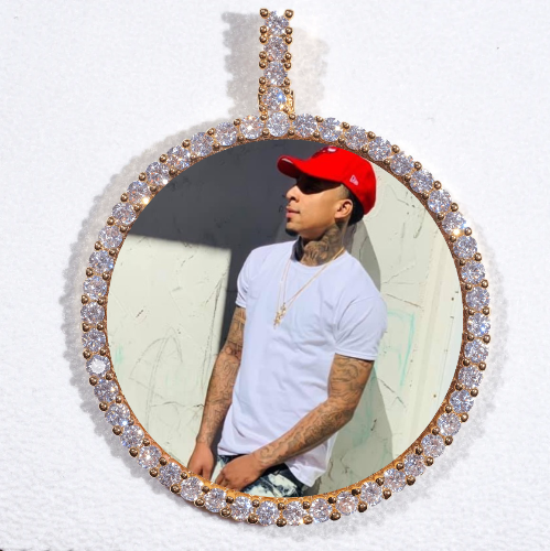 LARGE 3D CIRCLE CUSTOM PICTURE PENDANT