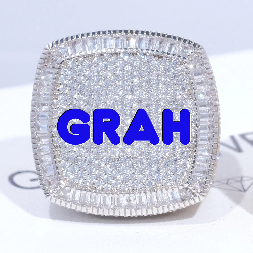 CUSTOM LETTER 3D ICED RING
