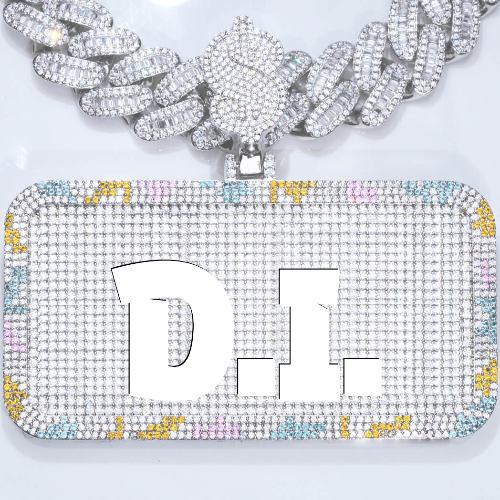 CUSTOM LETTER NECKLACE 3D COLORFUL SQUARE