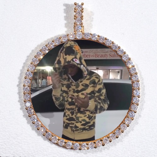 LARGE 3D CIRCLE CUSTOM PICTURE PENDANT