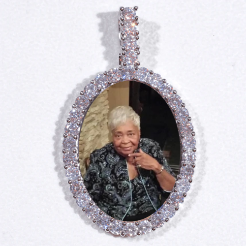 Large 3D Oval Custom Picture Pendant