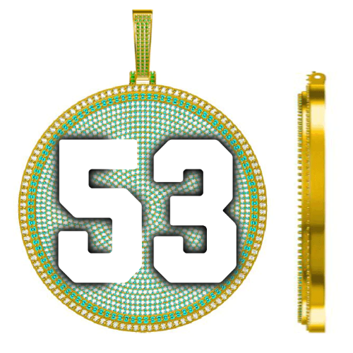 CUSTOM LETTER NECKLACE 3D BIG DISC
