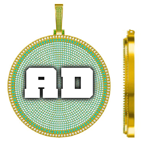 CUSTOM LETTER NECKLACE 3D BIG DISC