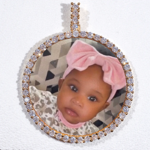 LARGE 3D CIRCLE CUSTOM PICTURE PENDANT