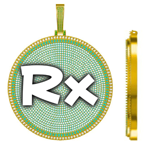 CUSTOM LETTER NECKLACE 3D BIG DISC