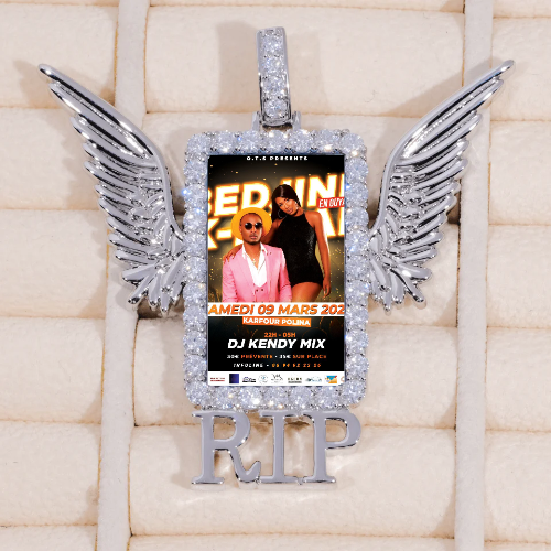 RIP WING 3D CUSTOM PICTURE PENDANT