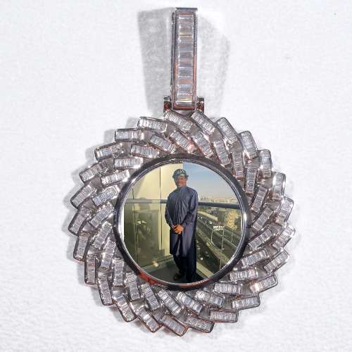Large 3D Baguette Custom Picture Pendant