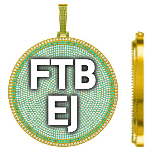 CUSTOM LETTER NECKLACE 3D BIG DISC