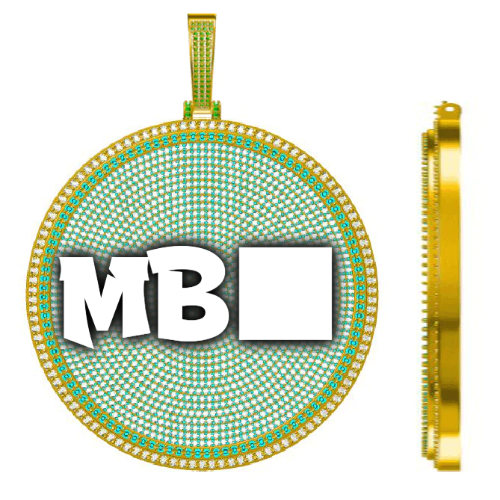 CUSTOM LETTER NECKLACE 3D BIG DISC