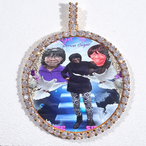 LARGE 3D CIRCLE CUSTOM PICTURE PENDANT