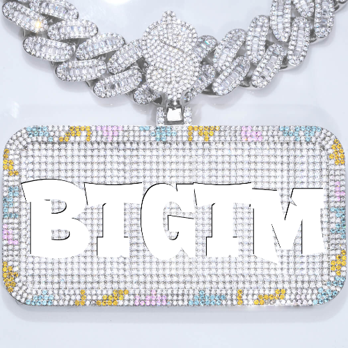 CUSTOM LETTER NECKLACE 3D COLORFUL SQUARE