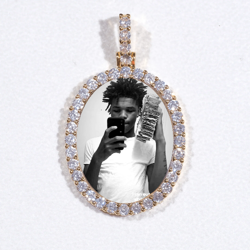 3D Oval Custom Picture Pendant
