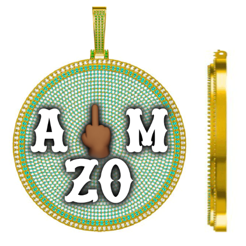 CUSTOM LETTER NECKLACE 3D BIG DISC
