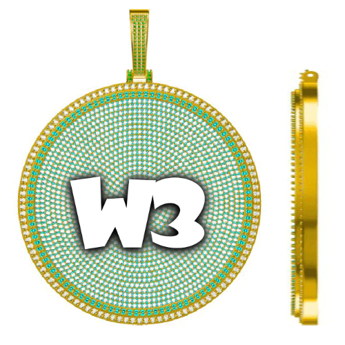 CUSTOM LETTER NECKLACE 3D BIG DISC