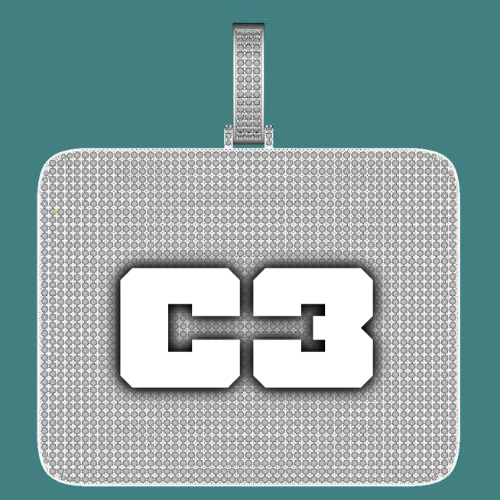 CUSTOM LETTER NECKLACE 3D BIG SQUARE