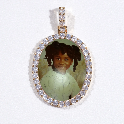 3D Oval Custom Picture Pendant