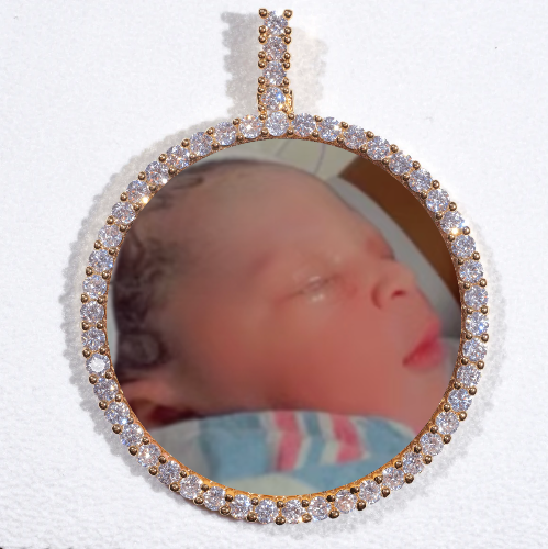 LARGE 3D CIRCLE CUSTOM PICTURE PENDANT