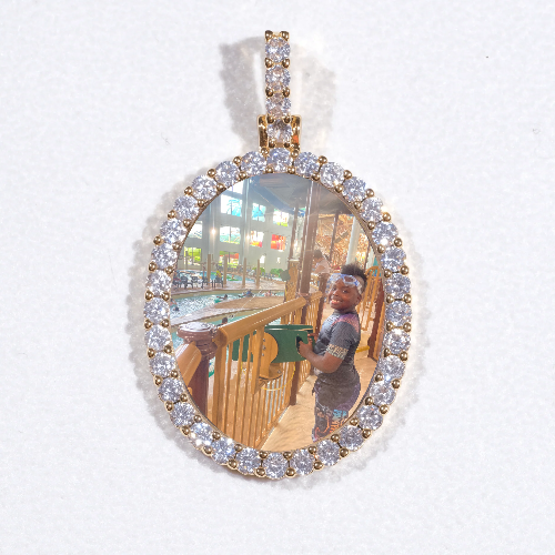 3D Oval Custom Picture Pendant