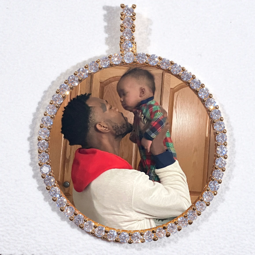 LARGE 3D CIRCLE CUSTOM PICTURE PENDANT