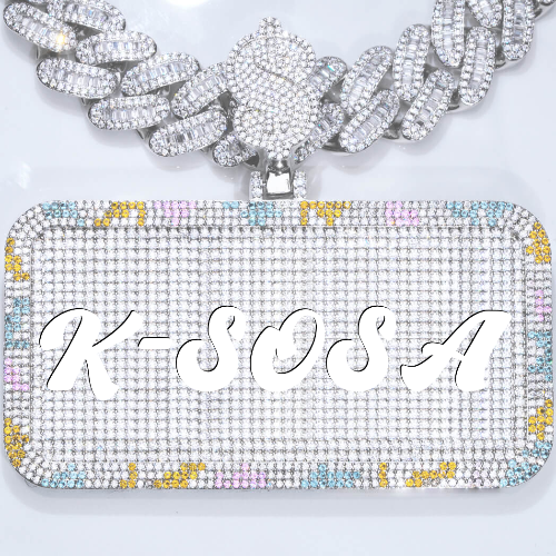 CUSTOM LETTER NECKLACE 3D COLORFUL SQUARE