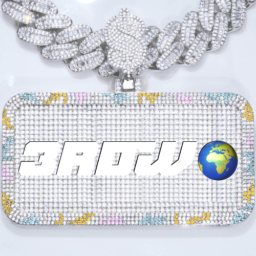 CUSTOM LETTER NECKLACE 3D COLORFUL SQUARE