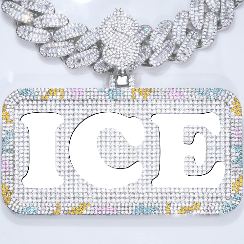CUSTOM LETTER NECKLACE 3D COLORFUL SQUARE