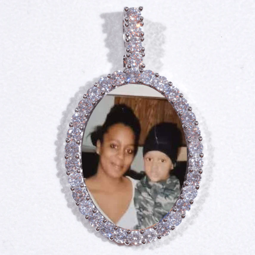 Large 3D Oval Custom Picture Pendant