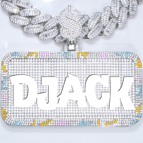 CUSTOM LETTER NECKLACE 3D COLORFUL SQUARE