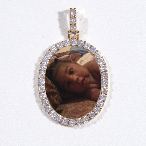 3D Oval Custom Picture Pendant