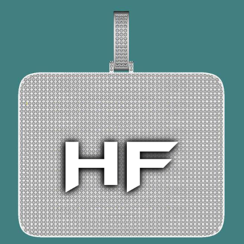 CUSTOM LETTER NECKLACE 3D BIG SQUARE