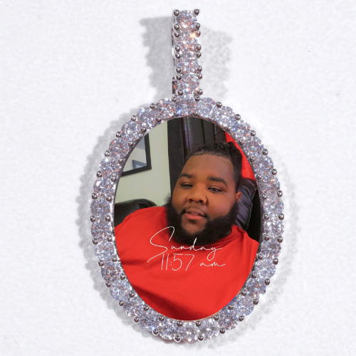 Large 3D Oval Custom Picture Pendant