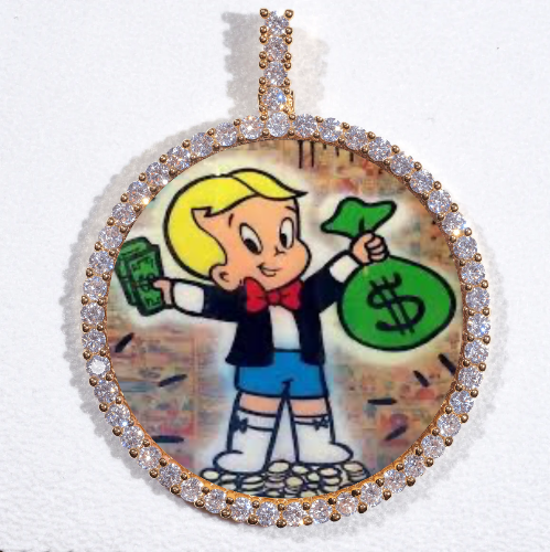 LARGE 3D CIRCLE CUSTOM PICTURE PENDANT