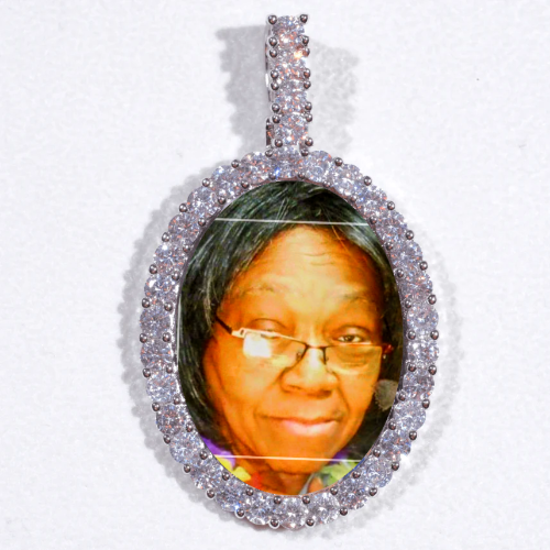 Large 3D Oval Custom Picture Pendant