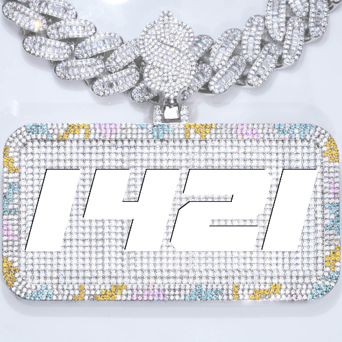 CUSTOM LETTER NECKLACE 3D COLORFUL SQUARE