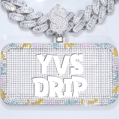 CUSTOM LETTER NECKLACE 3D COLORFUL SQUARE