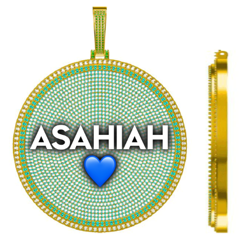 CUSTOM LETTER NECKLACE 3D BIG DISC