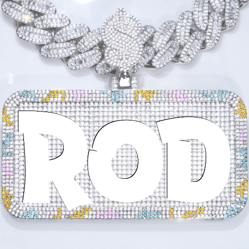 CUSTOM LETTER NECKLACE 3D COLORFUL SQUARE