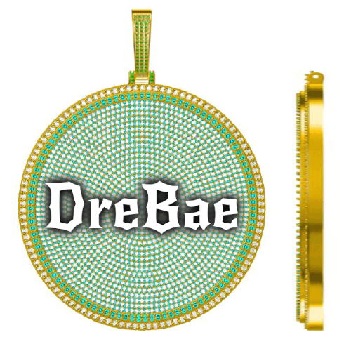 CUSTOM LETTER NECKLACE 3D BIG DISC