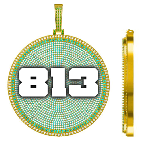 CUSTOM LETTER NECKLACE 3D BIG DISC