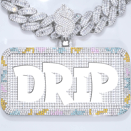 CUSTOM LETTER NECKLACE 3D COLORFUL SQUARE