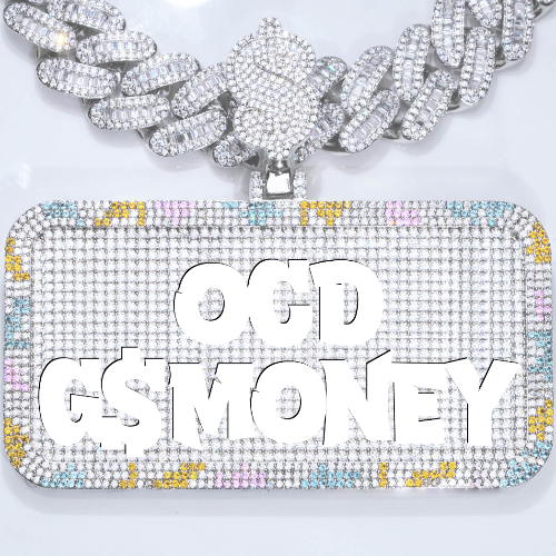 CUSTOM LETTER NECKLACE 3D COLORFUL SQUARE