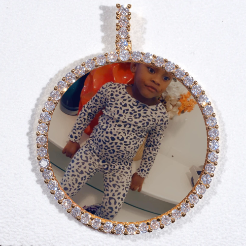 LARGE 3D CIRCLE CUSTOM PICTURE PENDANT
