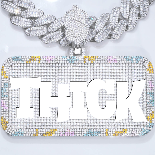 CUSTOM LETTER NECKLACE 3D COLORFUL SQUARE