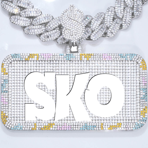 CUSTOM LETTER NECKLACE 3D COLORFUL SQUARE
