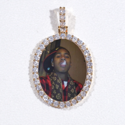 3D Oval Custom Picture Pendant