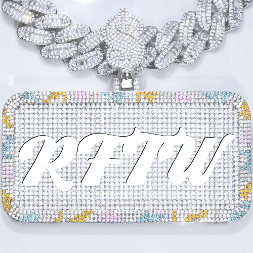 CUSTOM LETTER NECKLACE 3D COLORFUL SQUARE