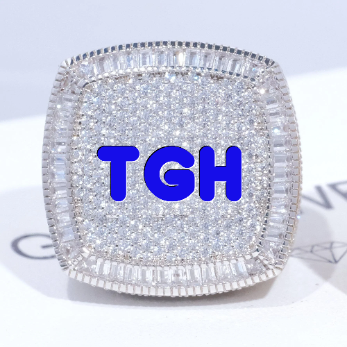 CUSTOM LETTER 3D ICED RING